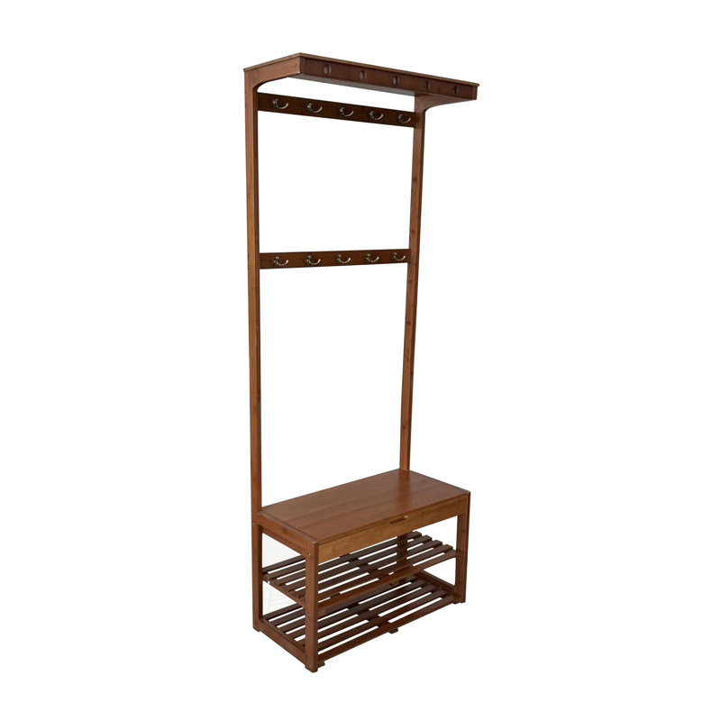 Ebern Designs Hall Tree 28'' Wide with Bench and Shoe Storage & Reviews